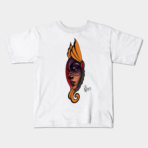 Tribal girl Kids T-Shirt by trainwreck911